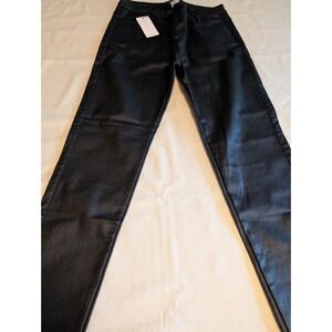 Apperloth Size L Faux Leather Straight Leg Skinny Slacks